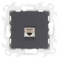 Simon 24 Графит Розетка RJ45 кат. 5е UTP 2410598-038 фото