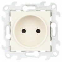 Simon 24 Слоновая кость Розетка 2К с защитными шторками 2450441-031 фото