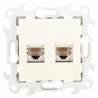 Simon 24 Слоновая кость Розетка 2хRJ45 кат. 5е UTP 2450593-031 фото