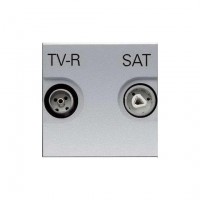 ABB NIE Zenit Серебро Розетка TV-FM-SAT единственная, 2 мод 2CLA225130N1301 фото