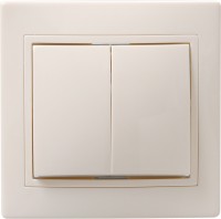 IEK KVARTA ВС10-2-0-Км Выключатель 2кл 10А керам. крем. EVK20-K33-10-K фото