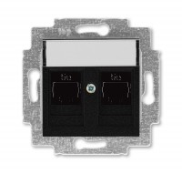 ABB Levit антрацит Розетка компьютерная, 2хRJ45 кат,5e, антрацит 2CHH295118A6063 фото