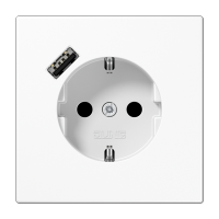 JUNG Schuko Белый Розетка 2К+З 16А 250В~, с разъемом USB Typ A LS1520-18AWW фото