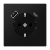JUNG LS 990 Черный матовый Розетка с USB-зарядным устройством, тип A+С, SCHUKO LS1520-15CASWM фото