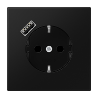 JUNG LS 990 Черный матовый Розетка с USB-зарядным устройством, тип A, SCHUKO LS1520-18ASWM фото