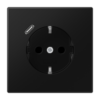 JUNG LS 990 Черный матовый Розетка с USB-зарядным устройством, тип С, SCHUKO LS1520-18CSWM фото