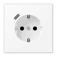JUNG LS 990 Белый матовый Розетка с USB-зарядным устройством, тип С, SCHUKO LS1520-18CWWM фото