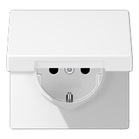 JUNG LS 990 Белый матовый Розетка с крышкой, винтовой зажим, SCHUKO LS1521KLWWM фото