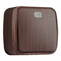 EKF Basic Минск Темное дерево Выключатель 1-кл с индикатором, 10А, ОП EGV10-121-40 фото