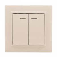 EKF Basic Минск Бежевый Выключатель 2-кл с индикатором, 10А, СП ERV10-123-20 фото