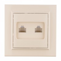 EKF Basic Минск Бежевый Розетка RJ-45 2-ая, СП ERK02-035-20 фото