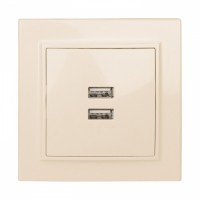 EKF Basic Минск Бежевый Розетка USB 2-ая, 2,1А, СП ERR-2USB-200 фото