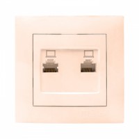 EKF PROxima Валенсия розетка компьютерная RJ-45 2-местная кремовая EWK02-035-20 фото