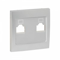 EKF PROxima Валенсия лицевая панель розетки RJ-45 2-местная сталь ESK02-L-035-30 фото