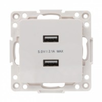 EKF PROxima Стокгольм Белый Розетка USB 2-ая, 2,1А EYR16-028-10-2USB фото