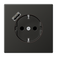 Jung Антрацит Розетка SCHUKO® с USB-зарядным устройством, тип А термопласт AL1520-18AAN-L фото