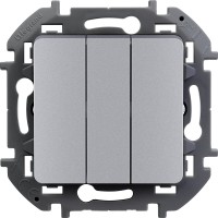 Legrand Inspiria алюминий выключатель трехклавишный 10 AX - 250 В 673642 фото