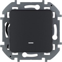 Legrand Inspiria антрацит переключатель одноклавишный с подсветкой/индикацией 10 AX - 250 В 673663 фото
