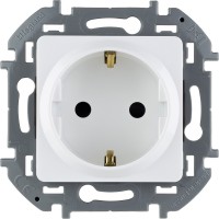 Legrand Inspiria белый розетка 2К+З со шторками - немецкий стандарт - 16 А - 250 В 673730 фото