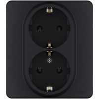 Legrand Inspiria антрацит розетка 2 x 2К+З - немецкий стандарт - 16 А - 250 В 673753 фото