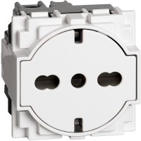 BTicino Living now белый розетка нем/итал стандарта с плоской лицевой панелью 10/16А 2 мод KW4140A16F фото