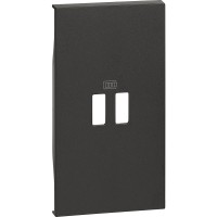 BTicino Living now чёрный лицевая панель для зарядных устройств USB 2 мод KG12C фото