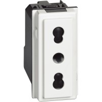 BTicino Living now белый розетка итальянского стандарта для вилок 2К и 2К+З 10/16А 1 мод KW4180 фото