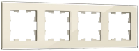 IEK Brite Decor ванильный глянец стекло рамка 4 места BR-M42-G-K10 фото