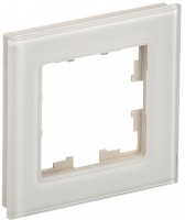 IEK Brite Decor  ванильный глянец стекло рамка 1 место BR-M12-G-K10 фото