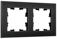 IEK Brite Decor чёрный металл рамка 2 места BR-M22-M-K02 фото