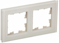 IEK Brite Decor  ванильный глянец стекло рамка 2 места BR-M22-G-K10 фото