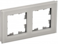 IEK Brite Decor дымчатый глянец стекло рамка 2 места BR-M22-G-K30 фото
