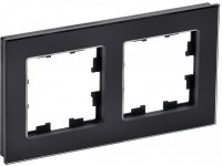IEK Brite Decor чёрный глянец стекло рамка 2 места BR-M22-G-K02 фото