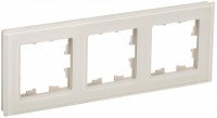 IEK Brite Decor ванильный глянец стекло рамка 3 места BR-M32-G-K10 фото