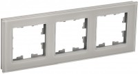 IEK Brite Decor дымчатый глянец стекло рамка 3 места BR-M32-G-K30 фото
