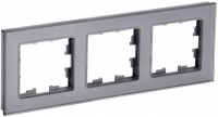 IEK Brite Decor серый глянец стекло рамка 3 места BR-M32-G-K03 фото