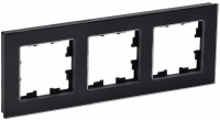 IEK Brite Decor чёрный глянец стекло рамка 3 места BR-M32-G-K02 фото