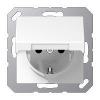 JUNG Штепсельная розетка SCHUKO 16A 250V~ с защитой от детей с крышкой термопласт белая A1520BFKIKLWW фото