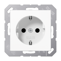 JUNG Штепсельная розетка SCHUKO 16A 250V~ с защитой от детей термопласт белая A1520BFKIWW фото