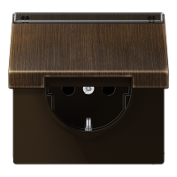 JUNG Штепсельная розетка SCHUKO 16A 250V~ с крышкой, защитой от детей, латунь Antik ME1520NAKLAT фото