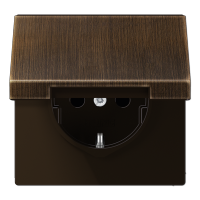 JUNG SCHUKO®-розетка 16 A / 250 B ~ с крышкой, латунь Antik ME1521KLAT фото