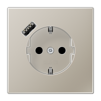 Jung Розетка SCHUKO с USB-зарядным устройством, тип А термопласт нержавеющая сталь ES1520-18A-L фото