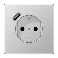 Jung Розетка SCHUKO с USB-зарядным устройством, тип А термопласт алюминий AL1520-18A-L фото