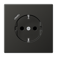 Jung Розетка SCHUKO с USB-зарядным устройством, тип С термопласт антрацит AL1520-18CAN-L фото