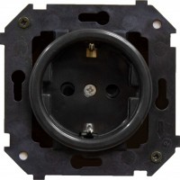 Bironi Шедель пластик чёрный розетка с заземлением (скрытый монтаж) B3-101-23 фото