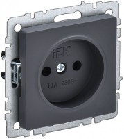 IEK Brite Base графит розетка 1-м без заземления, без защ.штор. 10А BR-R10-10-K53 фото
