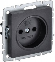 IEK Brite Base чёрный розетка 1-м без заземления, без защитных створок 10А BR-R10-10-K02 фото