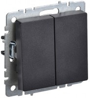IEK Brite Base чёрный выключатель 2- клавишный проходной 10А BR-V22-0-10-K02 фото