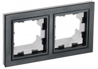IEK Brite Base чёрный рамка 2 места  IP44 BR-M22-44-K02 фото