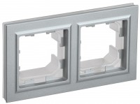 IEK Brite Base алюминий рамка 2 места  IP44 BR-M22-44-K47 фото